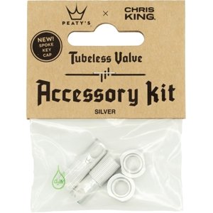 Peaty's X Chris King (Mk2) Silver Tubeless Valves Accessory Kit uni