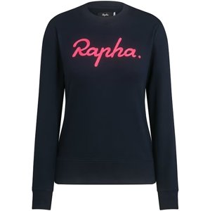 Rapha Women's Logo Sweatshirt - dark navy/hi-vis pink XS
