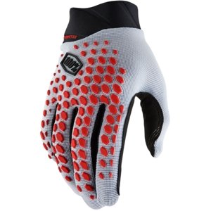 100% Geomatic Gloves Grey/Racer Red M
