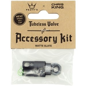 Peaty's X Chris King (Mk2) Slate Tubeless Valves Accessory Kit uni