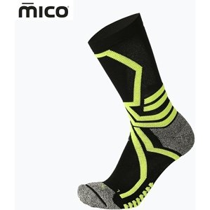 Mico Medium Weight X-Performance X-Country Ski Crew Socks - nero/giallo fluo 47-49