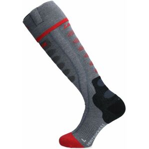 Lenz Heat Sock 5.1 Toe Cap Slim Fit - grey/red 35-38